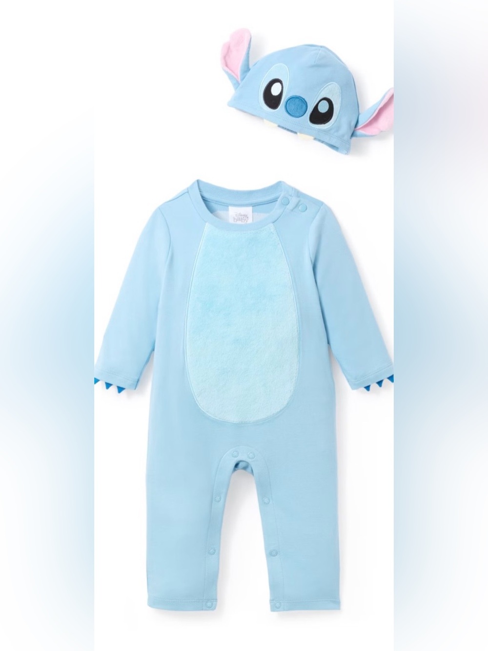Disney Light Blue Stitch-Inspired Long-Sleeve One-Piece with Hat